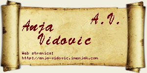 Anja Vidović vizit kartica